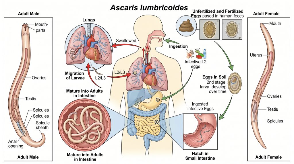 Ascariasis: su00edntomas, ciclo de vida y cu00f3mo eliminar los u00e1scaris